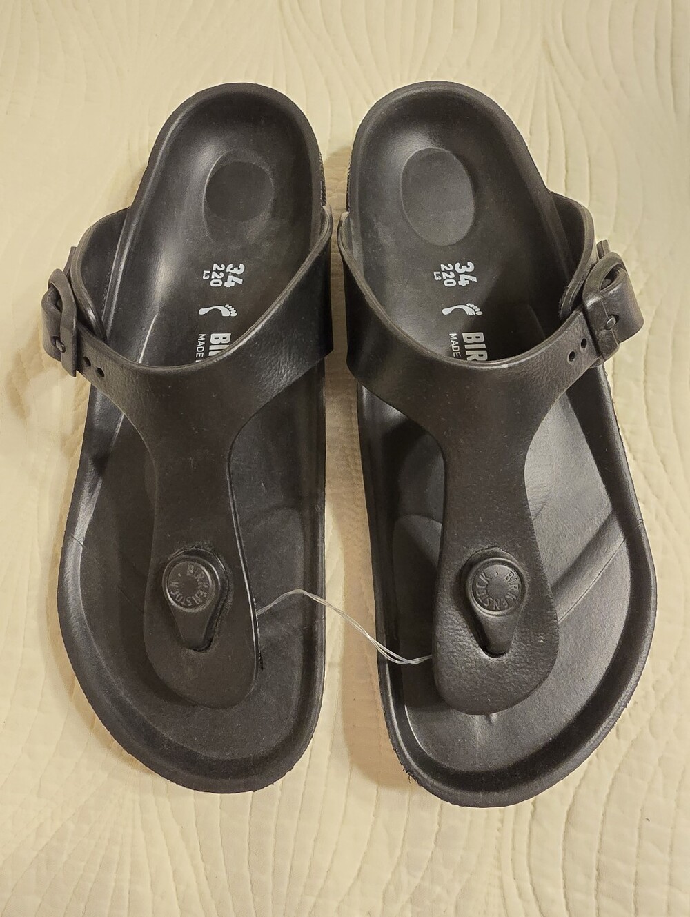 NWOT Birkenstock Gizeh Unisex Kids EVA Thong Sandals in Black